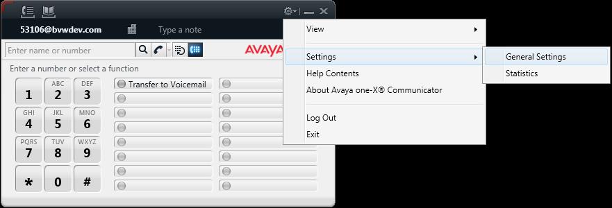 7. Configure Avaya one-x Communicator Launch Avaya one-x Communicator and log in using the extension number