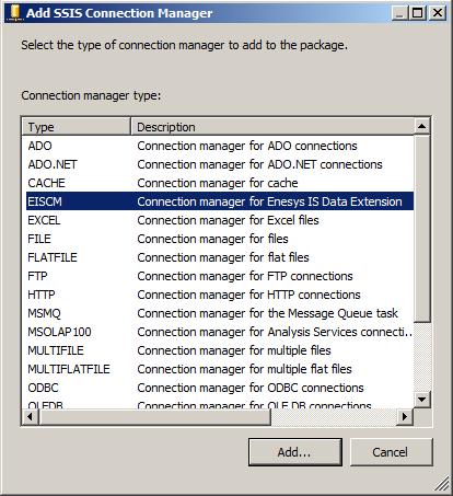 Select the EISCM Connection