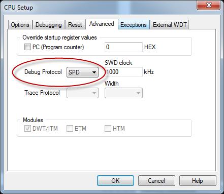 workspace must have selected XMC1000 device and the in dialog window Hardware -> Hardware -> Hardware Type -> Hardware