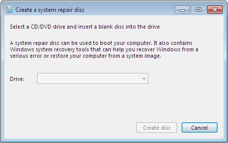 Creating a System Repair Disk
