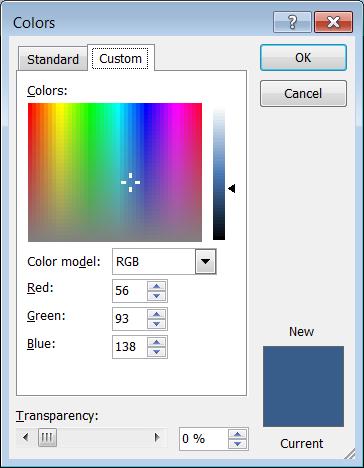 Select the appropriate background colour for the drawn object or More Outline Colours The Colors dialog box is displayed. 5. Choose a colour. 6. Click OK button.