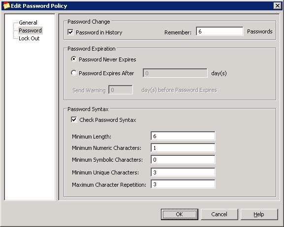 Minimum unique characters Standalone mode features You can configure the password to contain minimum number of unique characters. The user password must vary the characters used in the password.