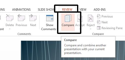 The Choose file to Merge with Current Presentation dialog box will be displayed.