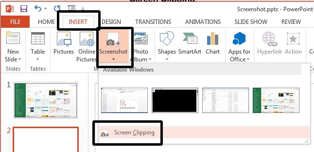PowerPoint 2013 Advanced Page 174 Move the mouse pointer to the ribbon and drag horizontally across part of the screen while keeping the mouse button pressed.