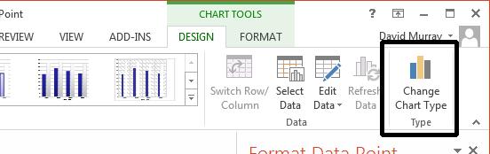 PowerPoint 2013 Advanced Page 58 This will display a Change Chart Type dialog