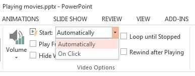 PowerPoint 2013 Advanced Page 76 Run the slide show and you will find that the video on the second slide runs automatically when the