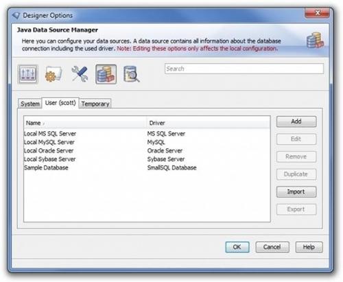 3 First Conﬁguration of i-net Designer The ﬁrst time you start i-net Designer, you should ﬁrst conﬁgure your data source conﬁgurations that you will use in your reports.