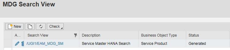 2. Click on Edit to activate the HANA Search View and provide the following to enter General Data.