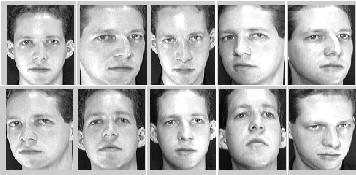 Figure 6: Normalized Face Images After the first level decomposition with DB4 the size of the ORL face images is decreased to 49*59 and in the second compression the size of the images decreases to