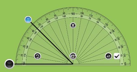 The protractor automatically displays the angle, as shown in Figure 3-3-1-2-8-1.