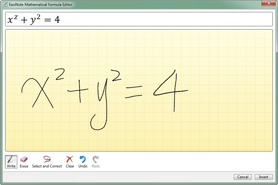 The system can automatically recognize the manually-entered mathematic formula.