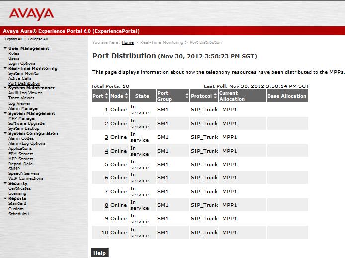 Step Description 2. From the EPM web interface, click Port Distribution on the left pane.