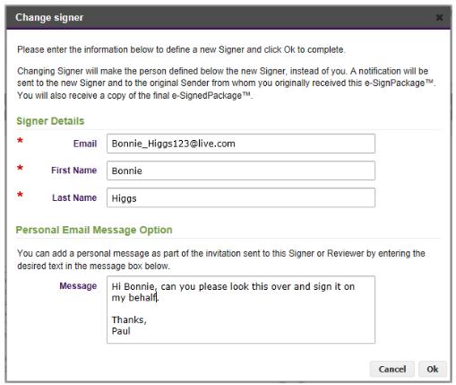Video Tutorial esignlive "Use Your Own Device" Mobile Signature Capture Feature Demo Changing Signers The Package Owner may permit a signer to delegate their signing responsibilities to another