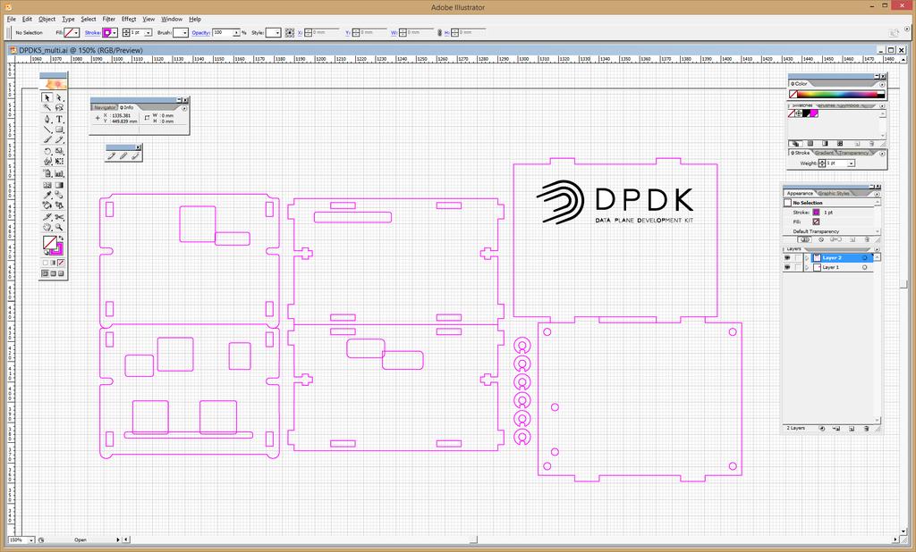 Laser-cut acrylic case Including etched DPDK logo Design with captive nuts &