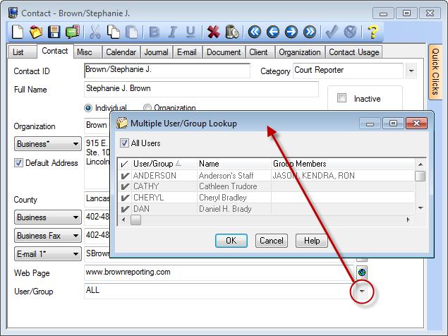 Figure 3, Multiple User/Group Lookup window Optionally use the Category Filter to limit which contacts are synchronized to and from Outlook based on the categories assigned to each contact.