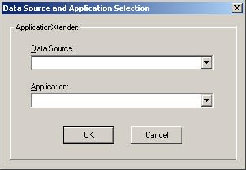 Figure 2 Data Source and Application Selection Dialog Box 3.