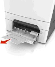 Load paper, card stock, and transparencies with the recommended printable side facedown and the top edge entering the printer first. 5 Locate the maximum paper fill indicator and tab.