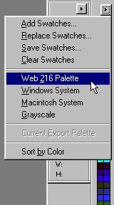 Choose the Web 216 Color Palette 1. The Web 216 Color Palette is used if you want to be sure you will always have Web-safe color.
