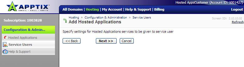 Hosted Applications Admin Guide / Control Panel Access and Settings Page 12 of 32 4) A Summary