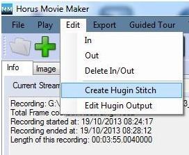 7.3 Create Hugin Stitch PTO Select Create Hugin stitch in the Edit menu: Fig.