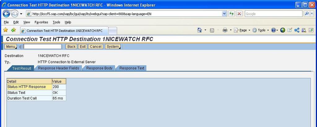 NiceWatch Enterprise configuration Establish communication with SAP The NiceWatch Enterprise device controller supports several methods for data collection, therefore a SAP RFC trigger must be