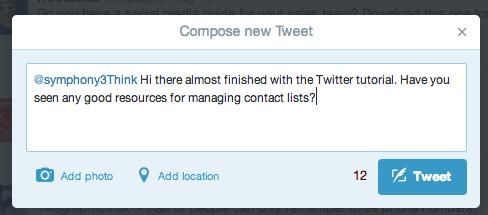 4.4 @ REPLIES To send a public message to one or more people, add an @ symbol before their username.