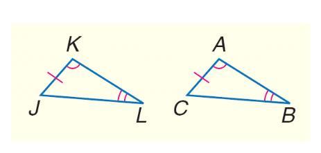 Angle-Angle-Side Theorem (AAS) If two angles and a side of a triangle are congruent to two angles and the