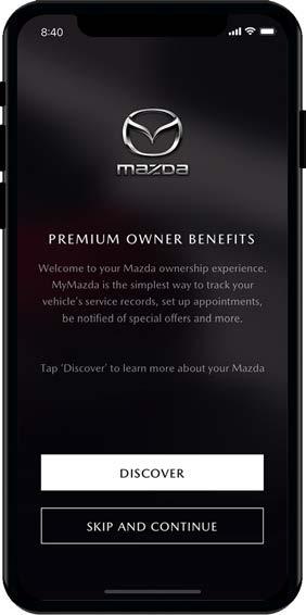 GETTING STARTED USING THE APP FOR THE FIRST TIME COMPLETE THE ONBOARDING EXPERIENCE If you re a first-time user of the MyMazda mobile app, you can walk through an onboarding experience a guided,