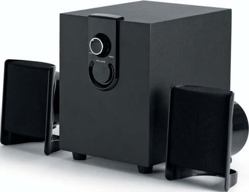 Subwoofer Systems bazoo MARA 250 2.1 Speaker System Powerful 2.1 subwoofer sound system with a real music output of 25 W RMS. With its 2-way satellites and the huge 5.