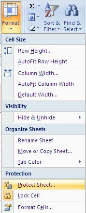 Note that cells are set to be locked by default, so you need to specify which cells users of the spreadsheet can edit.