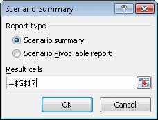 Section 9 Scenarios Driving Lesson 40 - Scenario Summary Report Park and Read A Scenario Summary Report is a report that lists all the scenarios created for a worksheet, along with the result cells.