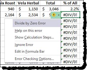 Chapter 2: Advanced Formulas / Module A: Auditing and error-trapping 3. Click the Error Checking drop-down arrow, then click Trace Error.