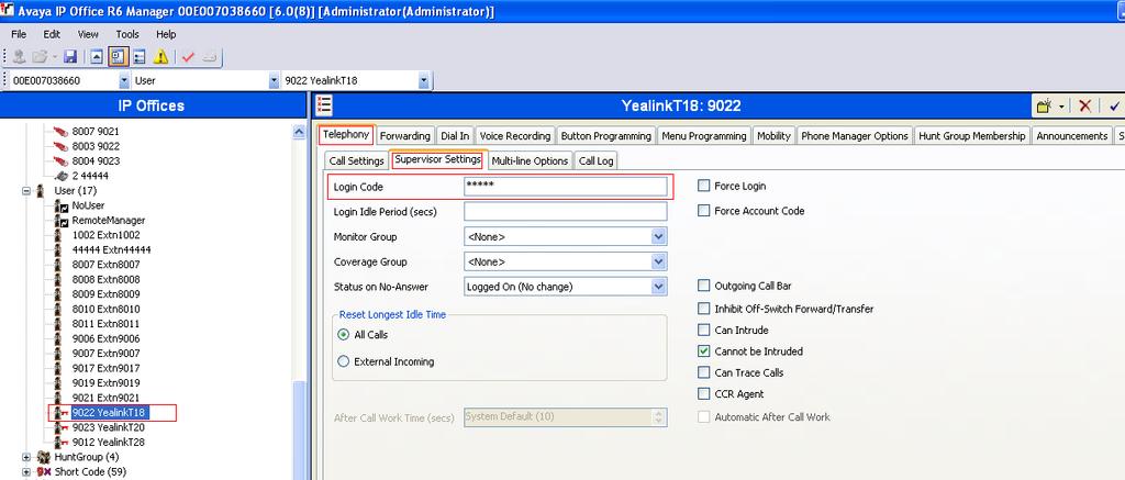 Set the SIP Display Name (Alias) as YealinkT18. The other fields can be left as default. Click OK (not shown).