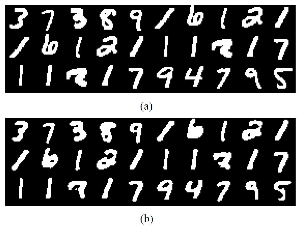 underlying dependency of the latent variables. Examples are shown in Fig. 4. TABLE III AVERAGE RECONSTRUCTION ERRORS OF DIFFERENT METHODS ON THE CALTECH 101 SILHOUETTES DATA SET.