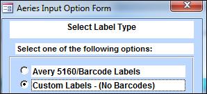 Customizing Labels To cutomize your label click the mouse on Custom Labels and click the mouse on the OK button.