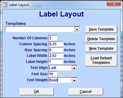 Once loaded the drop down will display all available templates.