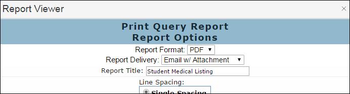 Aeries Web Version includes an additional Report Format and Report Delivery options. Reports can be formatted as a PDF, Word Document (RTF), Spreadsheet (XLS) or Text file (TXT).