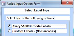 To create address labels or any label containing more than one line, the \ must be used in the query statement. This will force the query to drop down a line when printing the labels.