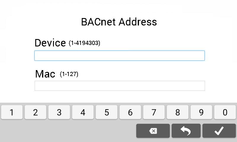 3.2.4 RS-485 In order to setting BACnet/IP or BACnet MSTP address please press on the RS-485 icon in the setting page then the RS-485 page will appear.