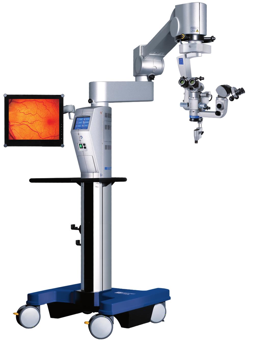 High-resolution monitor High-tech solutions Electromagnetic brakes in the floor stands FS 2-21 (halogen) and FS 2-25 (LED) support the smooth movements of the microscope and stable working