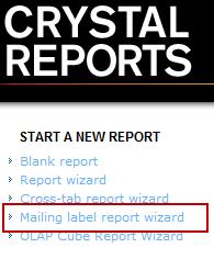 Mailing labels 1. Select Mailing Label Report Wizard from the Start Page or click File > New > Mailing Label Report 2.