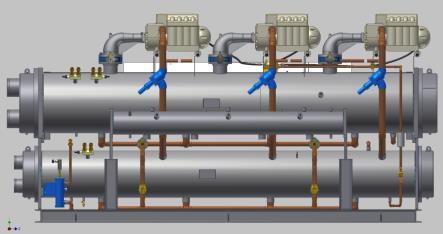 Another Innovation - Refrigerant Economizer for Water Cooled Only design with multiple compressors and flash economizer This feature provides advantages of capacity and efficiency