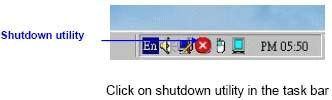 <Shutdown utility> There are five modes in shutdown utility for users convenience.