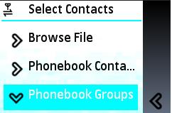 Phonebook Groups: On clicking "Phone Book Groups", all groups are