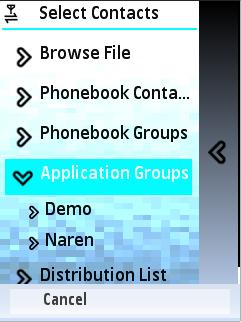 Application Groups: All available/created groups in application are displayed in a list, from where user can