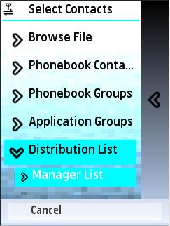 Distribution List: All available/ created list in application are displayed, from where user can select required list.