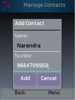 Add Contacts: User can create new contact in the selected