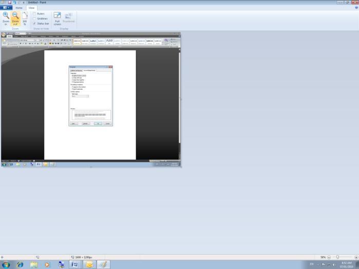The first thing I am going to do is press Print Screen to snag the Word application Window.