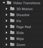 11. TRANSITIONS PANEL 1. Transitions allow you to make seamless crossovers from one clip to another, be it audio or video.