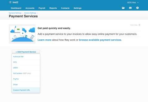 4. Add a payment URL to a Xero Theme Configure Payment Service Next we need to set the payment url for the payment button that is